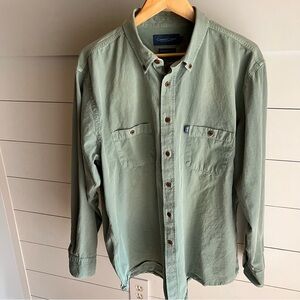 Coastal Cotton Men's Heavy Classic Fit Soft Washed Green Button Down Shirt XXL
